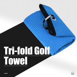 Mile High Life Golf Towel | Tri-fold Waffle Towels | Premium Microfiber Fabric | wiith Heavy Duty Carabiner Clip