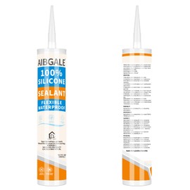 Ivory White Silicone Sealant, All Purpose Waterproof 100% Silicone Exterior Caulk, Flexible Sealant for Aquarium, RV, Bathtub, Shower, Kitchen and Window, 10.1 Oz(Ivory White)