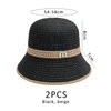 CWPFVQA Pack of 2 Women's Bucket Hats, Women's Crochet Straw