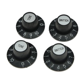 4pcs Black with Silver Cap LP Metric Guitar Witch Hat Knobs Top Hat Knobs for SG Epiphone Les Paul