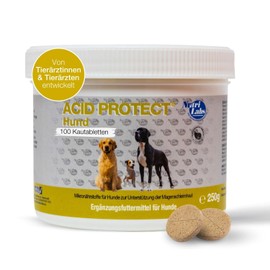 NutriLabs Acid Protect® Kautabletten für Hunde 100 Stk. - Magenkräuter-Tabletten mit Montmorillonit, Flohsamen, Eibisch, Zink, etc. - Gesundheitsprodukte für Hunde - Nahrungsergänzung Hund