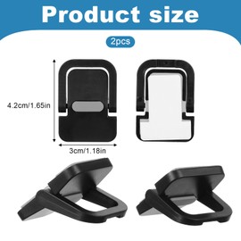 2Pcs Self-Adhesive Mini Portable Laptop Stand Foldable Portable Computer Keyboard Riser, Black Self Adhesive Keyboard Riser for Laptop Most Keyboards, ABS Adjustable Keyboards Stand for Desktop