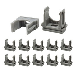 Plastic Pipe Clip 20 mm - Water Pipe Clamps for PVC Fittings, 12 Pcs - PVC Clips for Water Pipes & Tubing Hoses Support, Without Screws, Compatible with 1/2" PVC Pipe