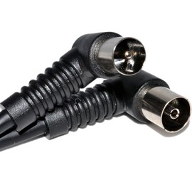 kenable RF Fly Lead Right Angle Plug - Socket Coax TV Freeview Cable 2m [2 metres]