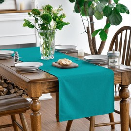 Artoid Mode Turquoise Summer Table Runner, Washable Aqua Autumn Decoration for Kitchen Dining Table, for Indoor Use, Holidays, Party Decor, 40 x 180 cm