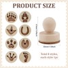 PH PandaHall Set of 8 Wooden Clay Stamp, Round Paw