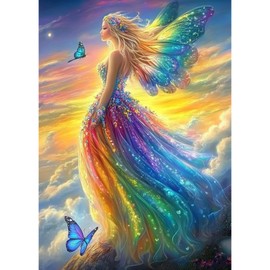 TOSTOG Diamond Painting Kits for Adults,Woman Full Drill Butterfly 5D DIY Diamond Art Kit Diamond Crystal Rhinestone Arts and Crafts Picture for Home Wall Decor 30x40cm