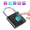 Door Lock Security Keyless USB Rechargeable Fingerprint Smart Padlock Black
