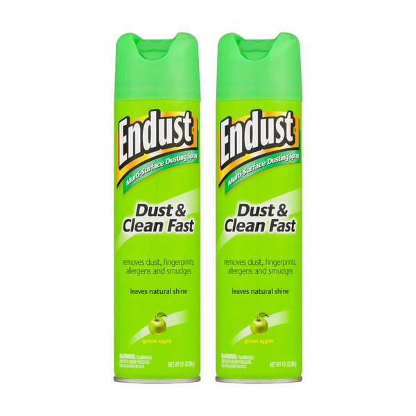 Endust Multi-Surface Dusting and Cleaning Spray, Green Apple, 2 Count