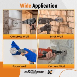 maXpeedingrods 6PCS Concrete Hole Saw Kit, Masonry Hole Saw Kit for 40 65 80 100 125MM with 1PCS Center Drill Bit, 5 Inch SDS Plus Drill Bits Shank Hammer Drills for Brick