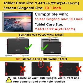 DETUOSI 10.1 inch Tablet Case Compatible with Feonal 10", ANTEMPER Touch 10.1, Gowin Touch 10.1, WECOOL WM1001R 10 inch, Soft Silicone Lightweight Case with Stylus Pen & Strap, Dazzling Pink