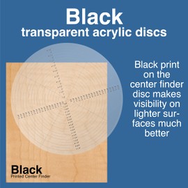 Savannah Black Print 10 inch Round Center Finder Compass Clear Flexible Acrylic for Drawing Circles • Lathe Work and Woodturners