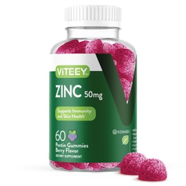 VITEEY Zinc Gummies for Men and Women - Zinc Supplements 50mg - Immune Boost & Skin Health - Vegan, Gluten Free - 60 Count