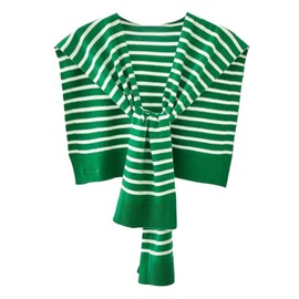 Sweater Shawl Wraps for Women Striped Cardigan Sweaters for Women Knitted Knotted Shawl Scarf Cardigan Cape Shoulder Top 2025