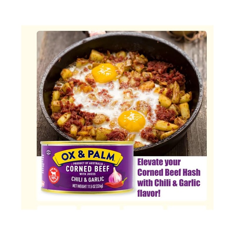 Ox & Palm Corned Beef Chili & Garlic Flavored 11.5