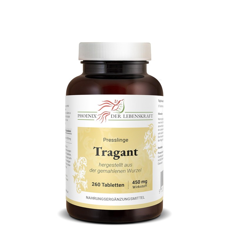 Tragant tablets of 450 mg active ingredient (Astragalus membranaceus), 260