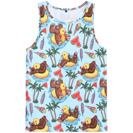 Mens Tank Tops Funny Graphic Tank Tops for Men Quick Dry Workout Tank Tops Summer Sleeveless Duck Shirts for Men Sport T-Shirts