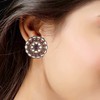 I Jewels Womens 18K Silver Oxidized Indian Wedding Bollywood Kundan