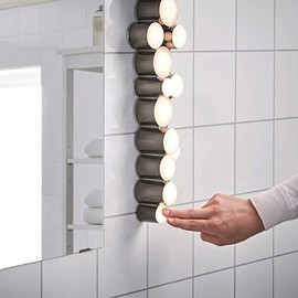 Ikea Sodersvik LED Wall lamp dimmable Black Chrome Plated 27 1/2x3 7/8 704.551.29