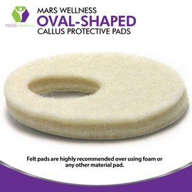Almohadillas protectoras de fieltro ovaladas para callos – Almohadillas adhesivas que rodean callos de frotar en zapatos – 1/8 pulgadas – 100 unidades
