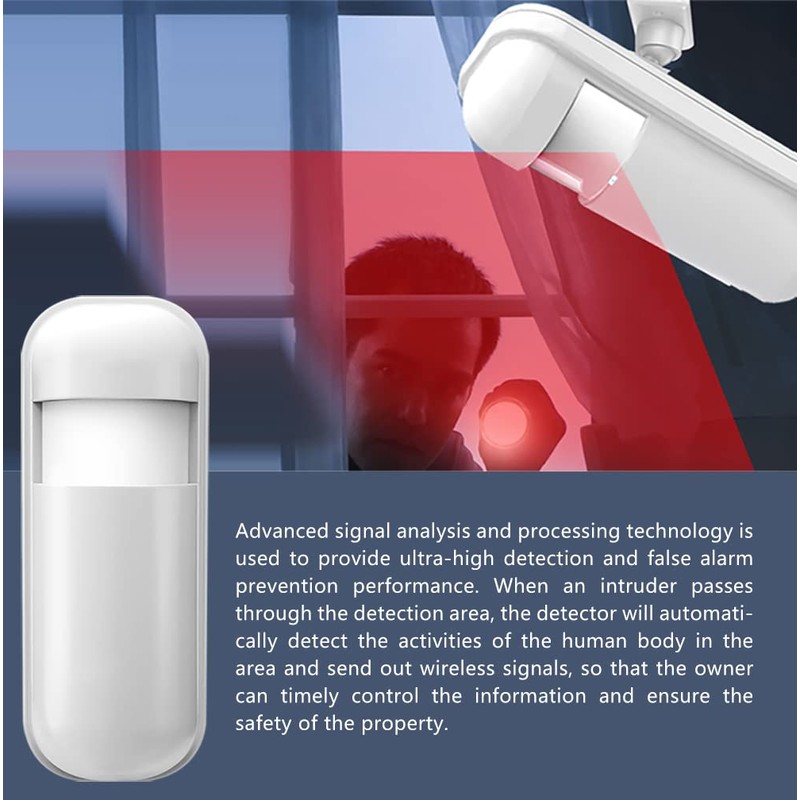 PIR Motion Sensor Volumetric Alarm Wireless Compatible with All Control