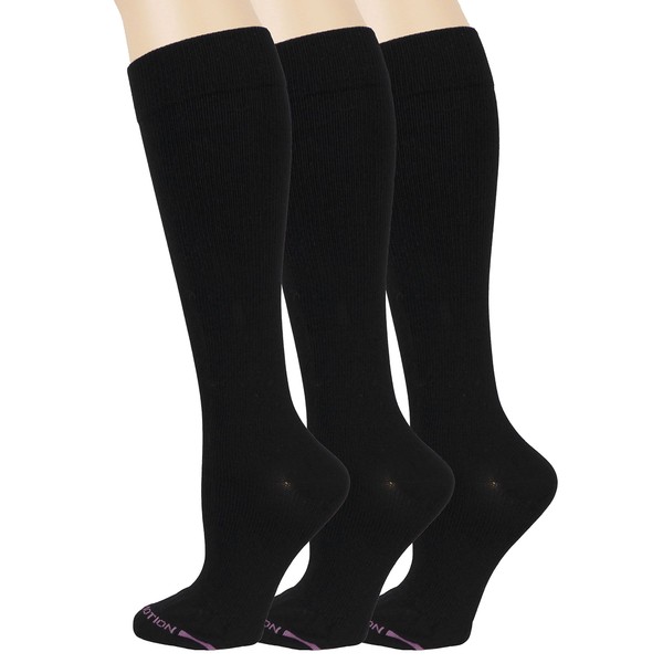 Ladies 3 Pair Pack Compression Socks Size 9-11 (Black)