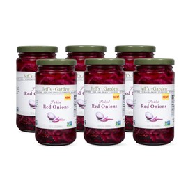 Jeff's Garden Pickled Red Onions | Non-GMO, Gluten Free, Vegan | 12 Fluid Ounce Jar (Pack of 6)