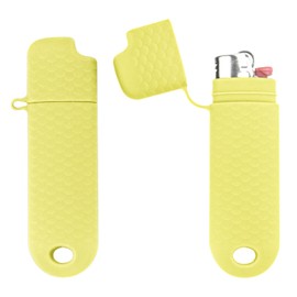 Waterproof Lighter Case Cover Holder for BIC Regular Lighters Sleeve Type J6 Outdoor Survival Multipurpose Seal Lighter Pouchfor Hiking and Camping（2 Yellow）