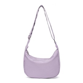 Miss Lulu Women's Half Moon Crossbody Shoulder Bag, Waterproof Nylon Shoulder Bag with Adjustable Strap, Hobo Shoulder Bag for Leisure & Travel, Portable Half Moon Bag Shoulder Bag