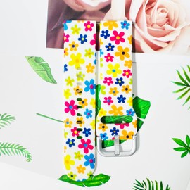 XINGMALY Replacement Compatible with IDW13 IDW16 IDW19 IDW17 Smartwatch Bands, 22mm Soft Silicone Pattern Floral Strap Bands for Faweio IDW13 Watch (Styles D)