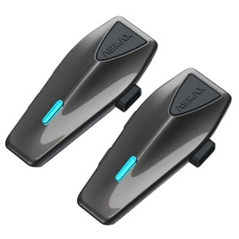 ASMAX S1 Motorcycle Bluetooth Headset with 3 Intercom Modes, 8-Rider Mesh Communication, AI Voice, FM Radio, Auto Volume, Waterproof, Fast Charging for Helmet/ATV/UTV/Snowmobile, 2 Pack(Grey)
