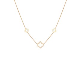 Elli Women's Clover Symbol Lucky Necklace with Zirconia in 925 Sterling Silver, Crystal, Cubic Zirconia