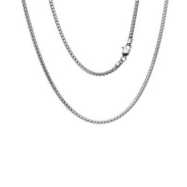 ARGENTO REALE Sterling Silver 2.5MM-5MM Solid Franco Chain Necklace, Round Box Link Chain, Rhodium Necklace, Sterling Silver Necklace 18-30
