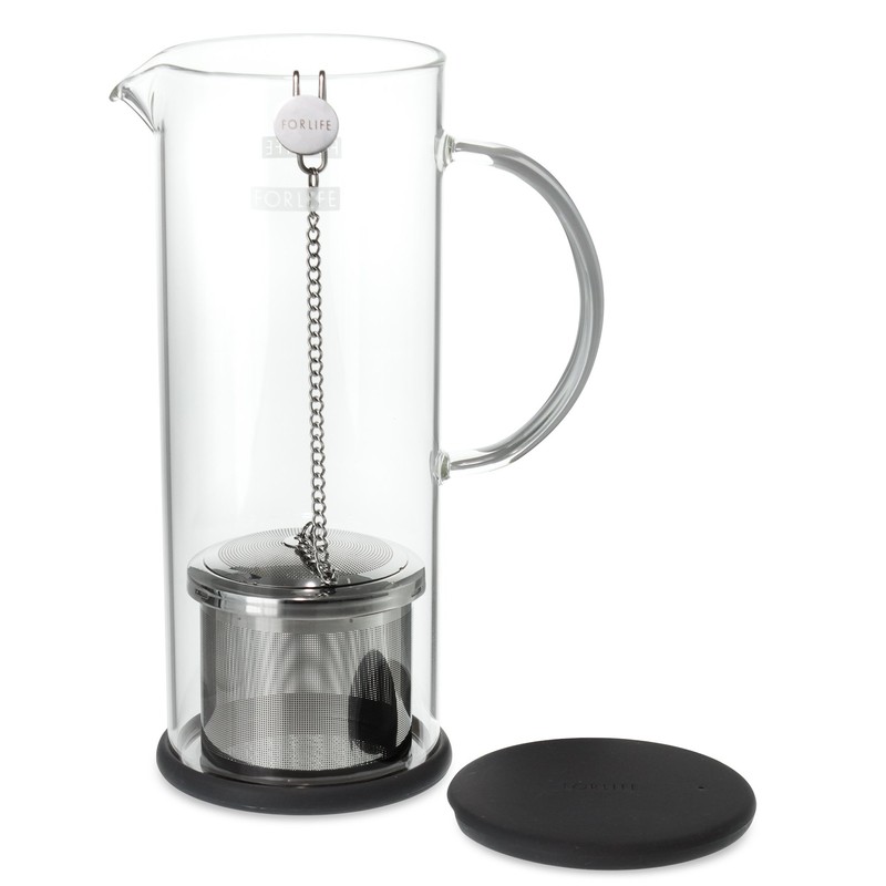 FORLIFE LUCENT Glass Iced Tea Jug with Capsule Infuser, 48-Ounce,