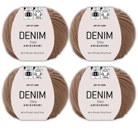 Art of Yarn Denim 55% Cotton,45% Poliacrylic, 4 Skeins Total 200gr (7,055 oz),640m (699 yds),Soft & Smooth Yarn Sport – Fine(2) for Crocheting, Knitting, Amigurumi, Baby Blankets, Baby Garments 99971