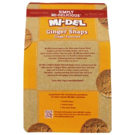 Mi-Del Cookies Ginger Flavored Snaps - Non GMO Certified, 0g Trans Fat Swedish Ginger Snaps Cookies Old Fashioned (Pack of 1)