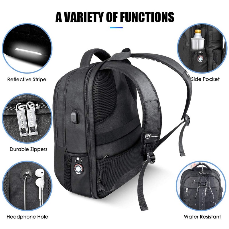 Laptop Backpack, Anti-Theft Business Travel Work Computer Rucksack with USB