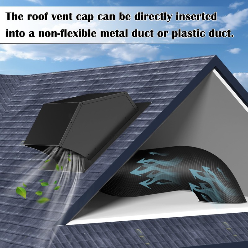 Roof Vent Cap 12 Inch Removable Rooftop Black Exhaust Iron