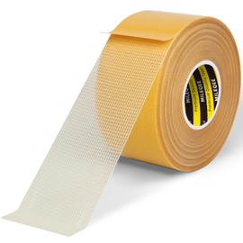 Double-Sided Tape Strong and Tough, Extra Large 1.77in x 66FT(20m), Durable Duct Cloth Carpet Rugs Fiberglass Mesh Tape, High Stickiness 2 Sided, Multipurpose Removable Residue-Free, Easy Tear MILEQEE