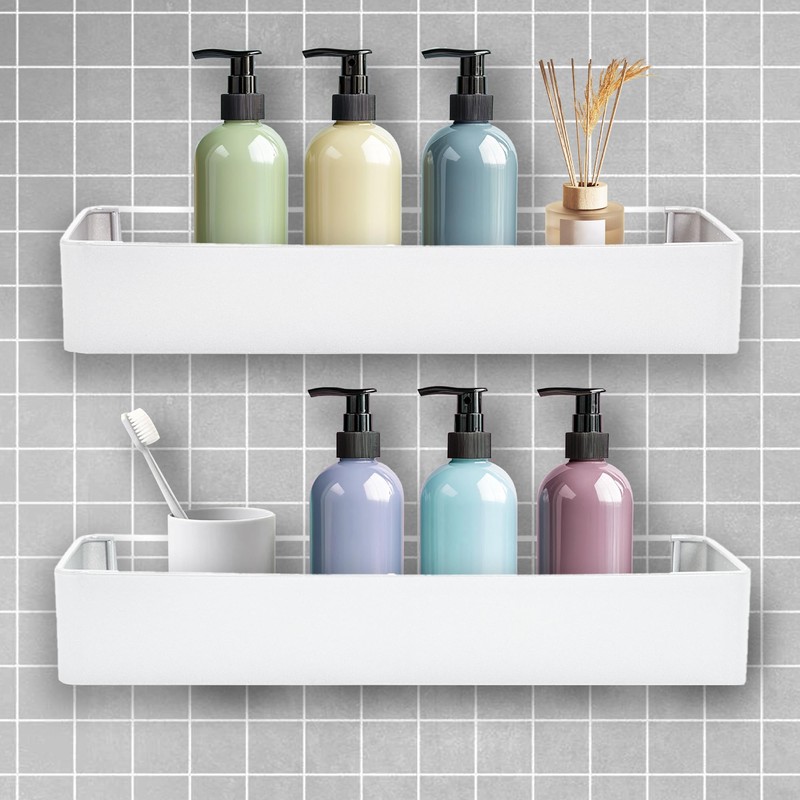 Shuntong Premium Shower Caddy, 2 Pack White, Rustproof Stainless Steel