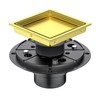 Bmvlffs 6 Inch Shower Drain Gold with Tile Insert Grate,