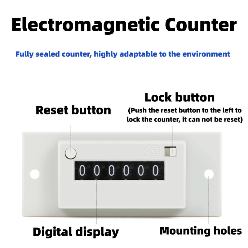 Pulse Counter, CSK6-YKW 6 Digit Electromagnetic Pulse Counter 110V /