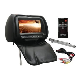 Absolute COM-712IRB 7.5-Inch Headrest Pillow with Zipper Cover and TFT/LCD Color Monitor with Built-In IR Transmitter (Black)