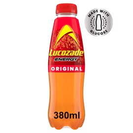 Lucozade Energy Drink, Original Flavour, Fizzy, 4 Pack, 380ml Bottles