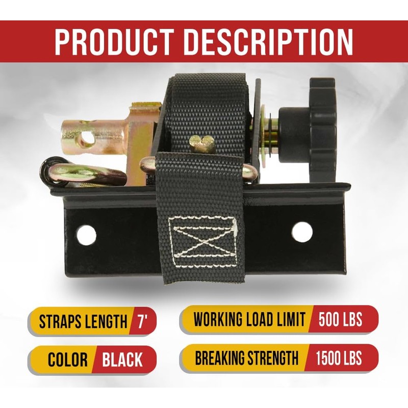 Mytee Products - 1-1/2" x 7' Black Ladder Rack Ratchet