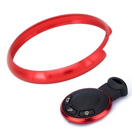 Remote Key Ring,Key Fob Trim Smart Key Trim Remote Key Fob Ring Trim Aluminum Alloy Replacement for Mini R55 R56 R57 R58 R59 R60(Red)