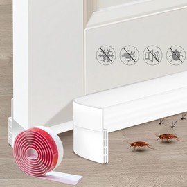 Premium Door Draft Stopper for Bottom of Door. Under Door Noise and Light and Bug Blocker, Under Door Sweep for Exterior & Interior Doors, Door Strip Ideal for Keeping Out Cold, 2" W x 39" L, White