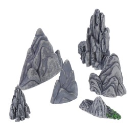 SUPVOX 6pcs Miniature Rockery Statue Realistic Resin Mountain Models for Garden Decor for Small Spaces Easy to Arrange for DIY Miniature Gardening