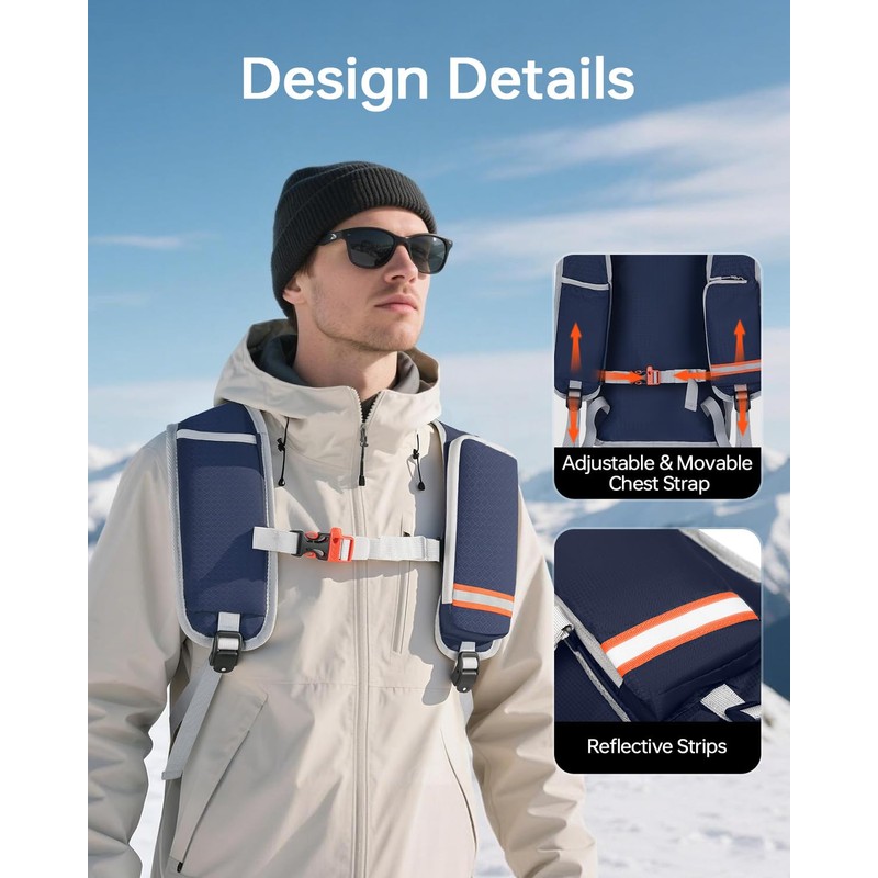 CROSSGEAR 24L Hiking Backpack, Lightweight Foldable Packable Daypack with RFID