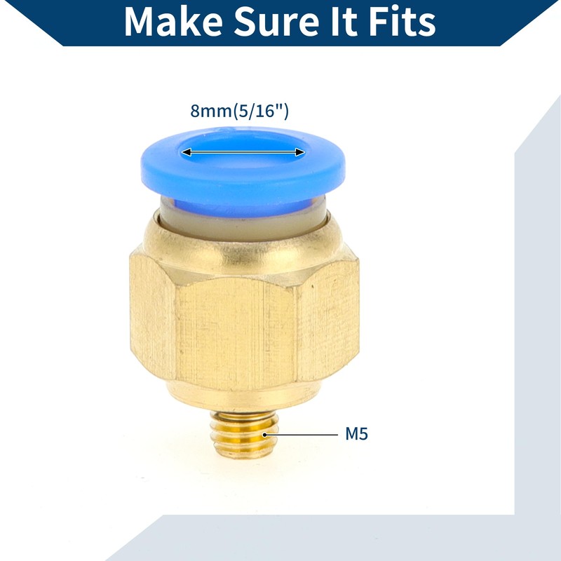 Hihaha Push to Connect Air Fittings 5/16" Male Thread Air